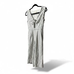Everly Women's Striped Knot Front Jumpsuit Sleeveless Casual Comfy‎ - Medium